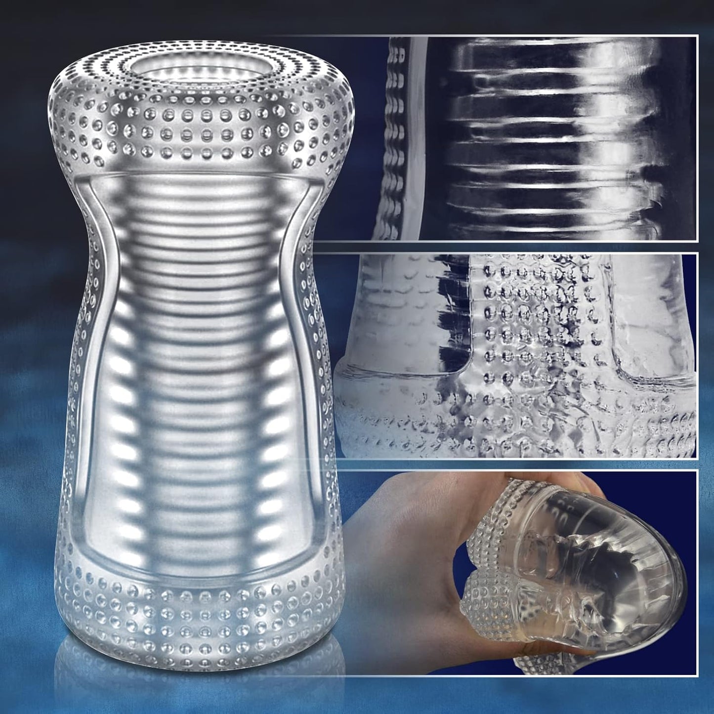 3D-realistische mini draagbare kristallen penistrainingsapparaat Masturbatie Pocket Pussy 