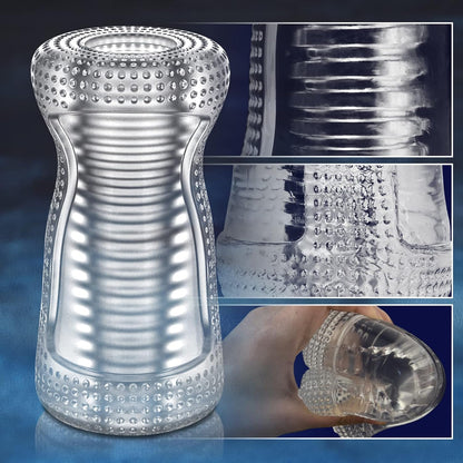 3D-realistische mini draagbare kristallen penistrainingsapparaat Masturbatie Pocket Pussy 