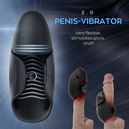 3 IN 1 Elektrische Penistrainer Masturbieren Eichelvibrator mit 8 Vibrationsmodi