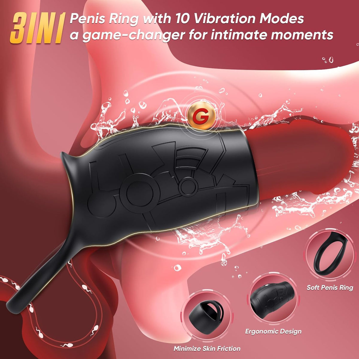Cockring Penishüllen Vibrator Training-Extender Masturbator mit 10 Vibrationsmodi