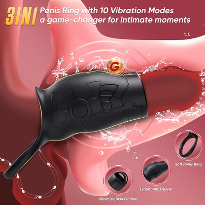 Cockring Penishüllen Vibrator Training-Extender Masturbator mit 10 Vibrationsmodi