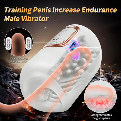Automatische Masturbatoren Penis Stroker Blowjob mit 10 Klopfen & 10 Vibrationsmodi