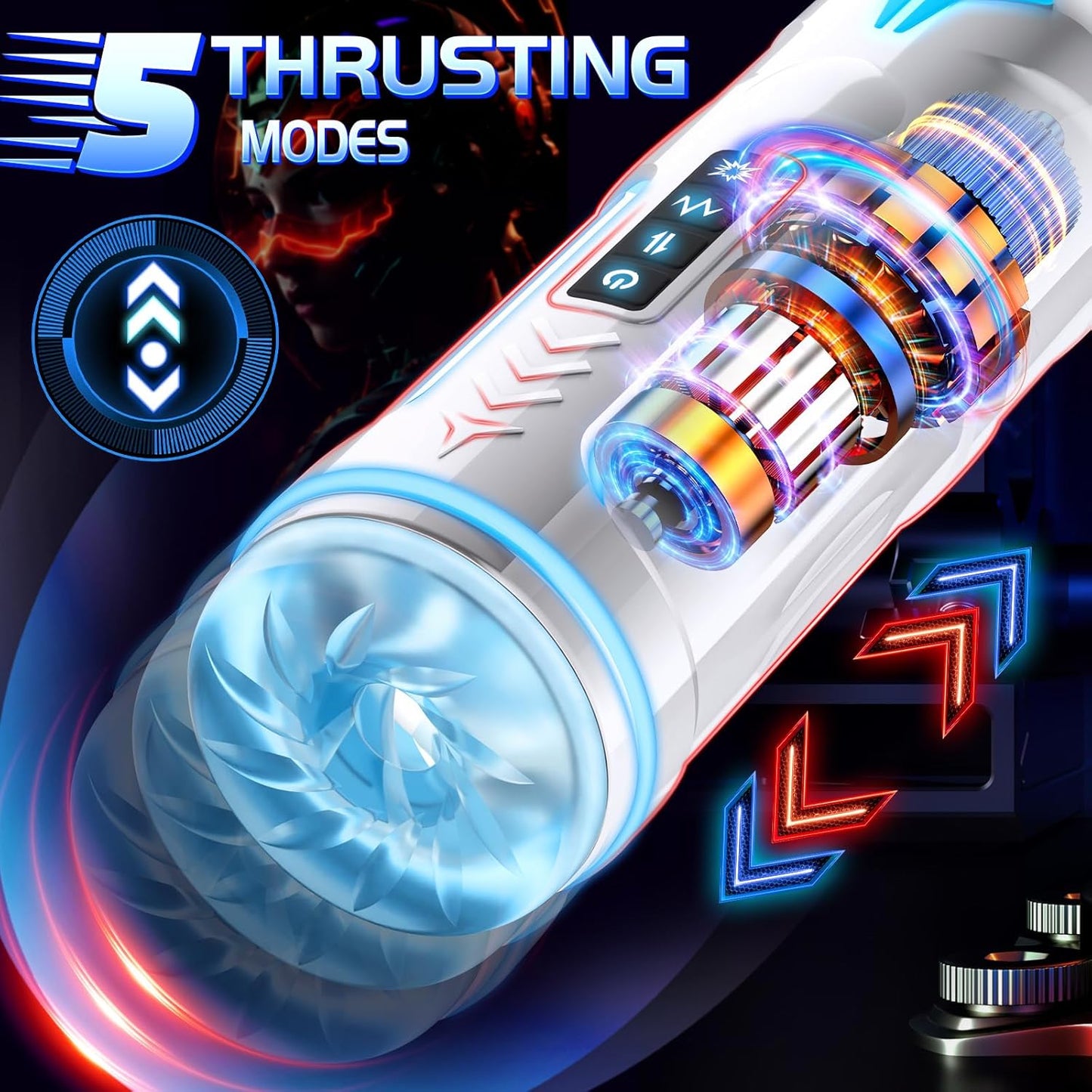 Automatische Masturbator Stroke Blowjob Maschine mit 5 Stoß und 5 Vibrationsmodi