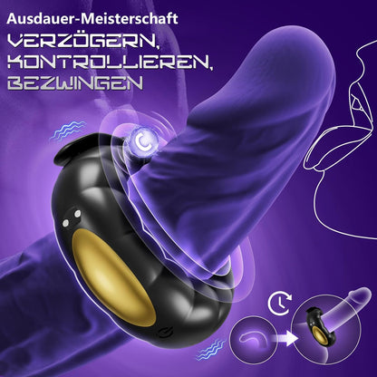 Doppelmotor Verstellbarem Penisring Vibrator mit 10 Vibrationsmodi
