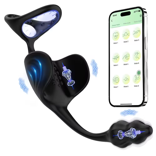3 IN 1 Hodenvibrator Penisring Vibratoren Prostata Stimulator Massagegeräte mit 9 Vibrationsmodi