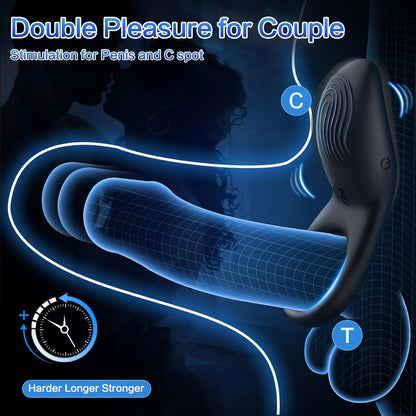 2 IN 1 Penisringe Vibrator Masturbator mit 8 Intensive Vibrationen