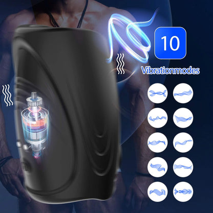 Elektrische Penis Trainer Vibrator Masturbator  mit 10 Vibrationsmodi & 40 ℃ Heizung