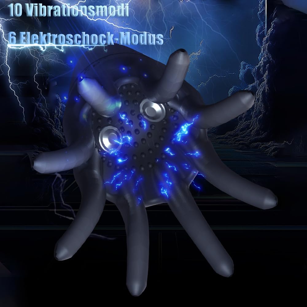 Elektro Schock Penis Trainer Vibrator mit 10 Vibrationsmodi & 6 Elektrostimulation