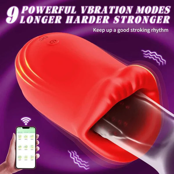 App-gesteuerter Oral Masturbator Penistrainer Blowjob mit 9 Vibrationsstufen