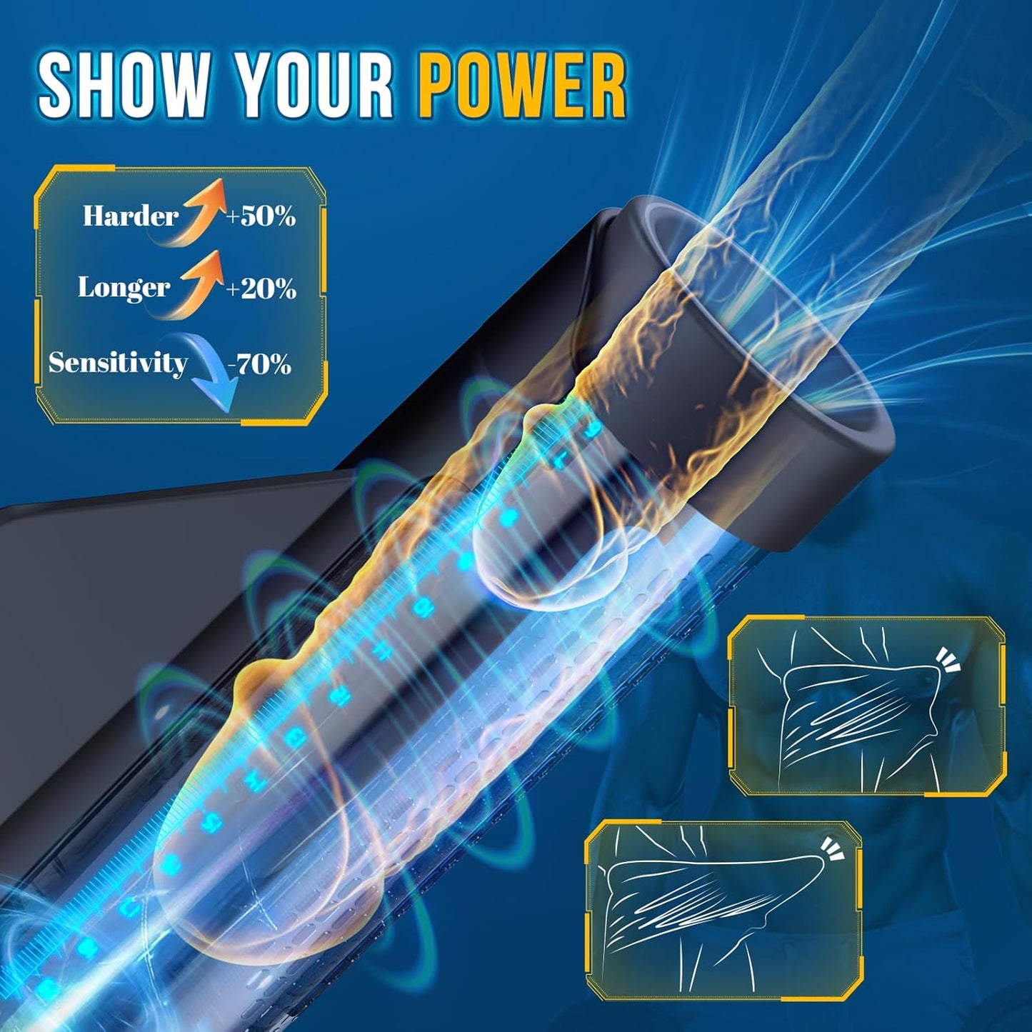 Automatische Penispumpe Masturbator Sex Machine mit 9 Saugschichten & 9 Trainingsmodi