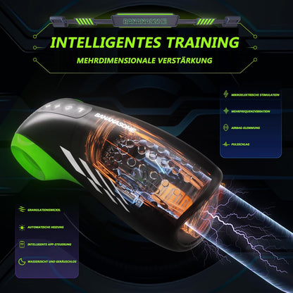 E-stim Penis Trainer Masturbator mit Vibration & Elektroschock & Heizung-Funktion