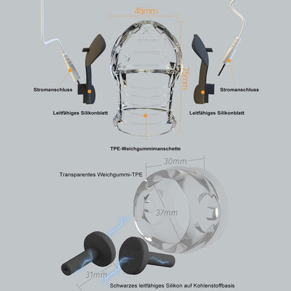 Elektro Shock Eichel Penistrainer Stimulator mit 8 Frequenzströme und 19 Intensitätsstufen