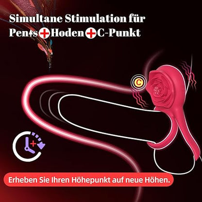 Penisring Vibrator Klitoris Stimulator mit 9 Intensive Vibrationen