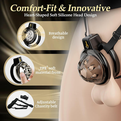 Rutschfester Keuschheitskäfig Chastity Cock Cage Devices Penistrainer mit 6 Ringgrößen