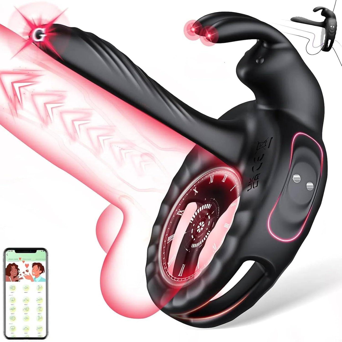 4 IN 1 Penistrainer Cock Ring Vibrator Sextoysets mit 10 Vibrationsmodi