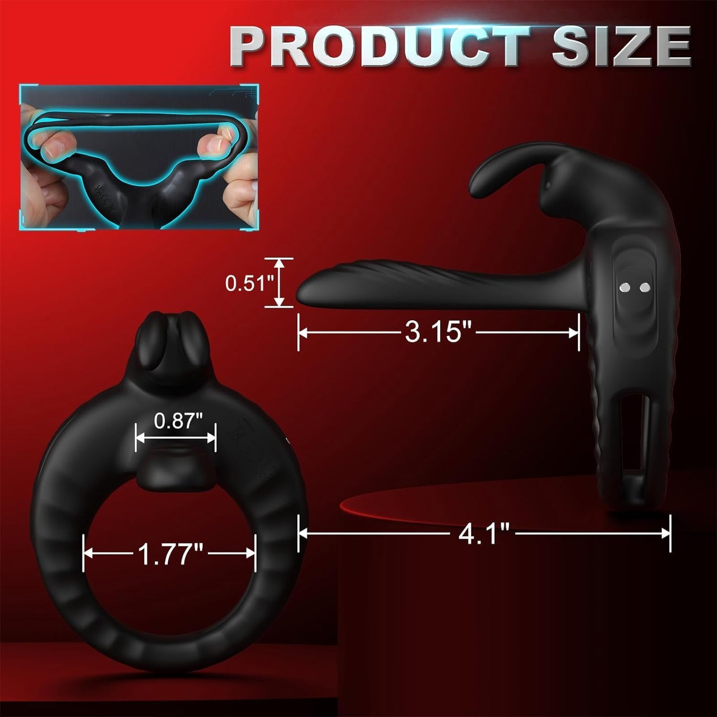 4 IN 1 Penistrainer Cock Ring Vibrator Sextoysets mit 10 Vibrationsmodi
