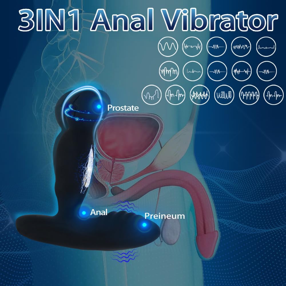 Puls Prostata Stimulator Analvibrator mit 16 & 3 Rotations-Vibrationsmodi