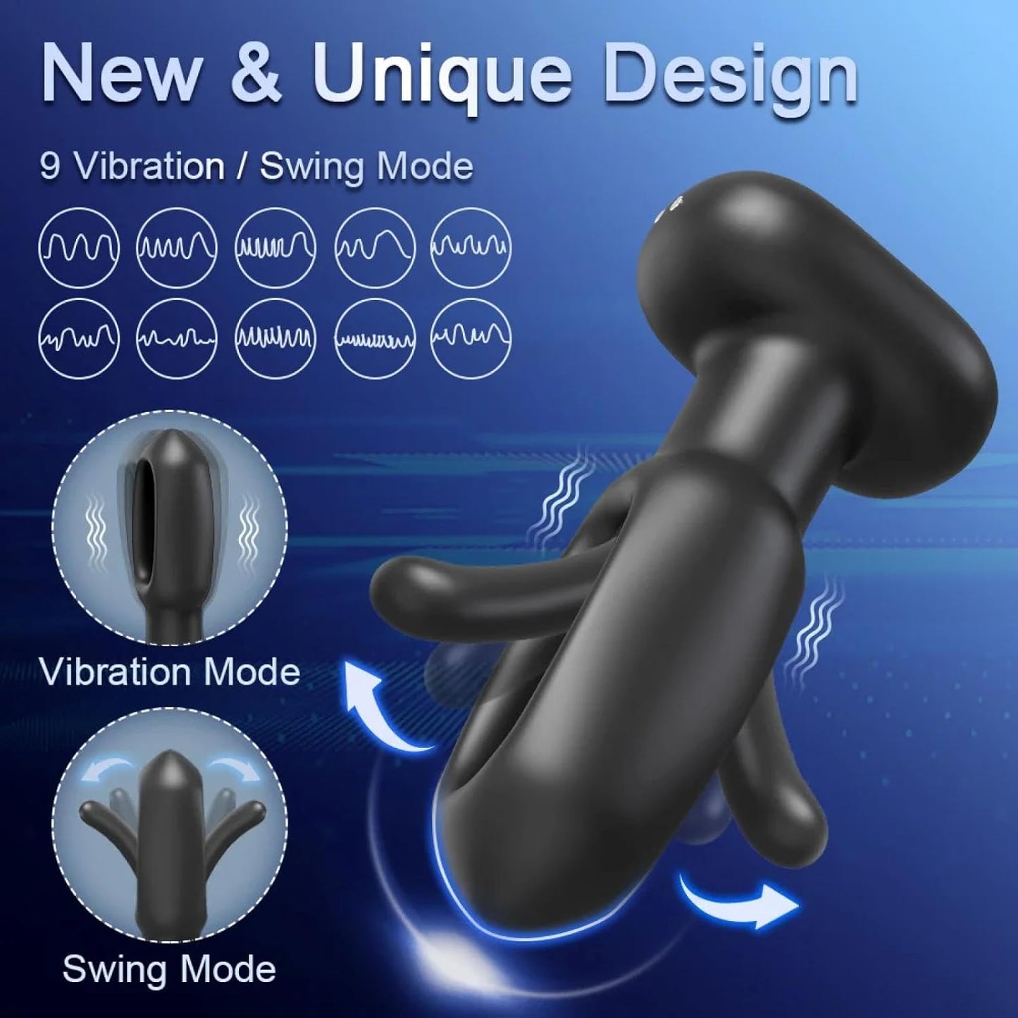 Analvibrator Prostata Massagegerät Plug mit 10 Flapping & Vibrationsmodi