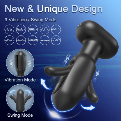 Analvibrator Prostata Massagegerät Plug mit 10 Flapping & Vibrationsmodi