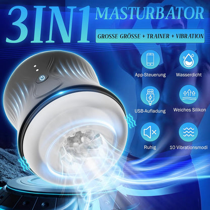 Elektrisch  Masturbieren Taschenmuschi Penistrainer Stroker mit 10 Vibrationmodi