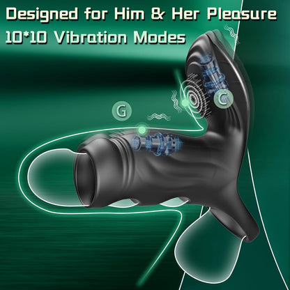 Penistrainer Cockring Penishülle Extender Stimulator mit 10 * 10 Vibrationsmodi