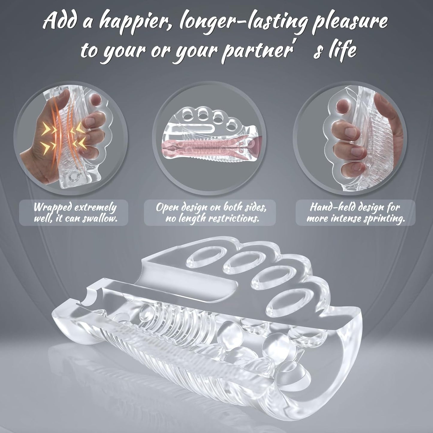 Transparente Pocket Pussy Stroker Masturbationshülle mit Realistischer Textur