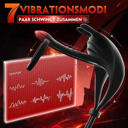 Penisring Rabbit Dual Cockring Hodenring Vibrator mit 7 Vibrationsmodi Contitop