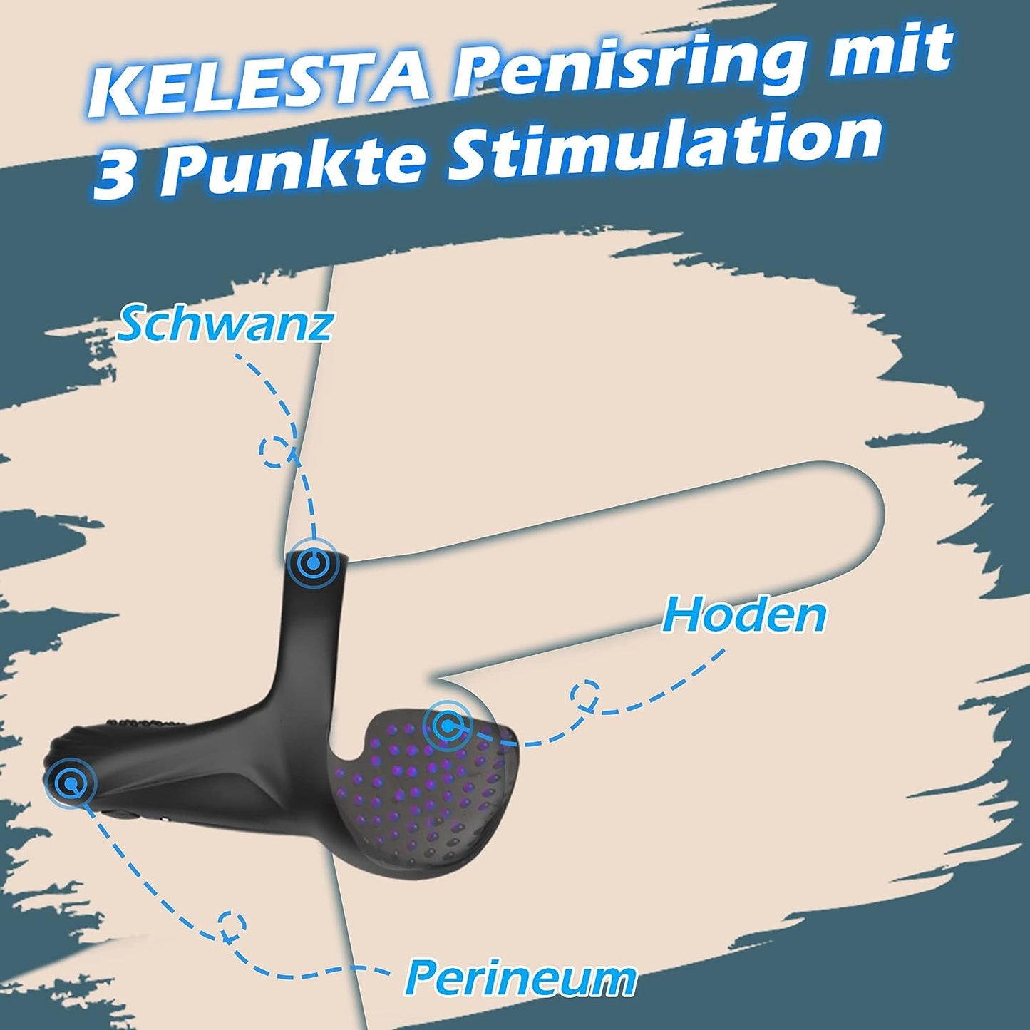 Penisring Vibratoren mit Hoden Vibration mit 10 vibrationmodis