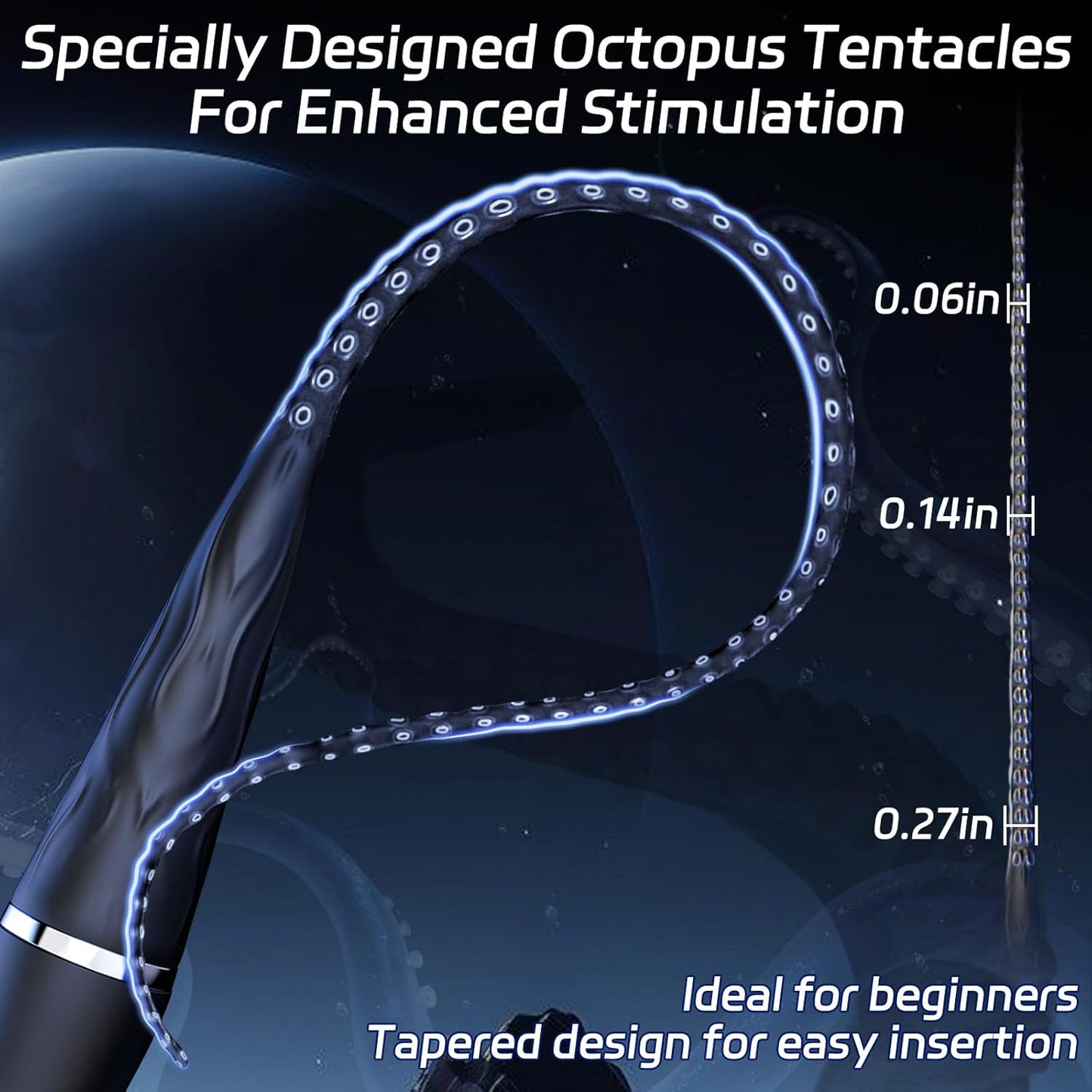 Oktopus Tentakel Harnröhrenstimulator Urethral Stimulator mit 10 Vibrationsmodi