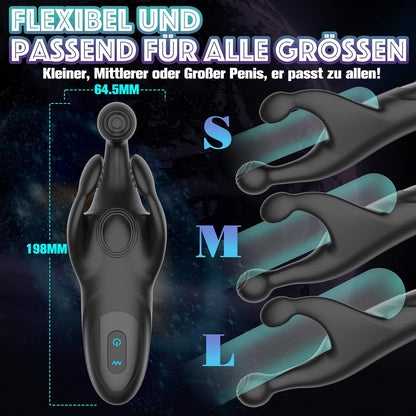 Elektrische Penistrainer Eichel Stimulator Masturbatoren mit 10 Slap-Vibrationsmodus