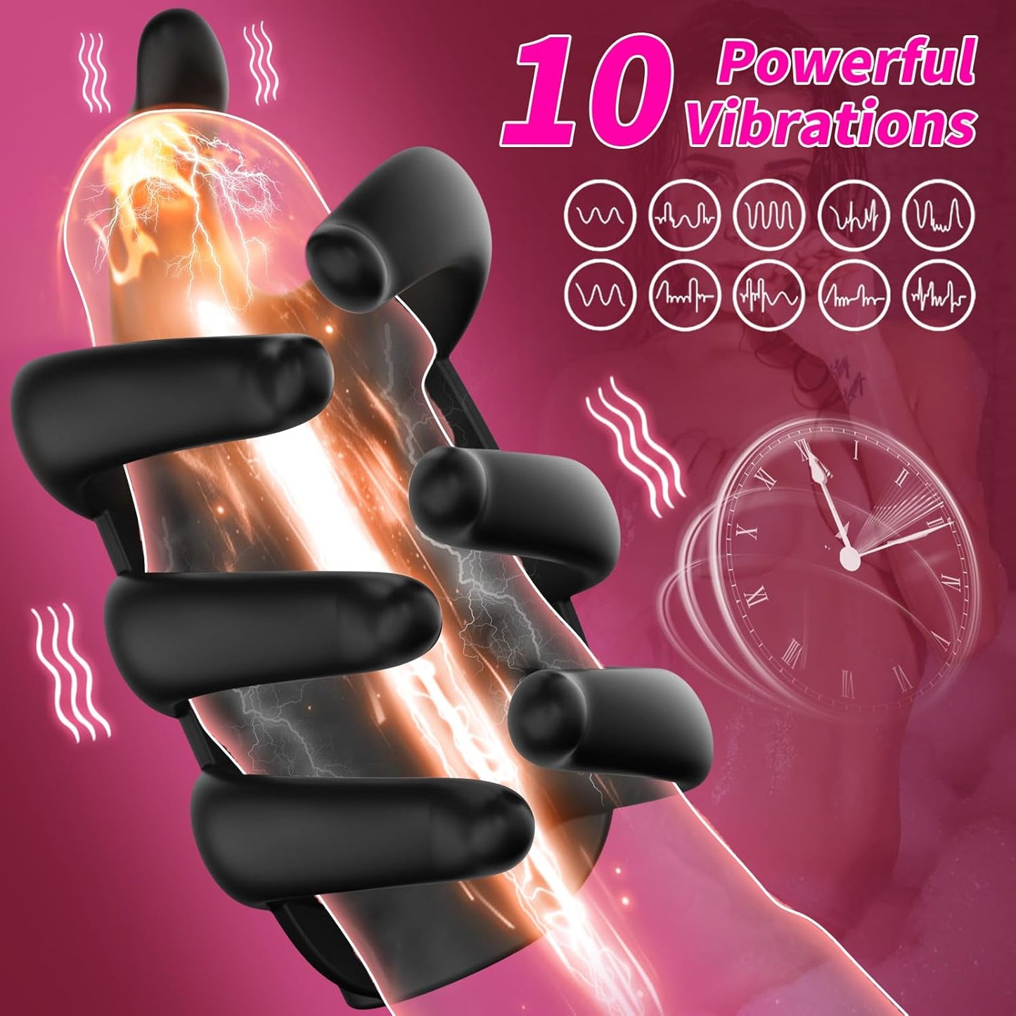 Finger-Like Penistrainer Glans Vibrator Stimulator mit 10 Vibrationsmodi