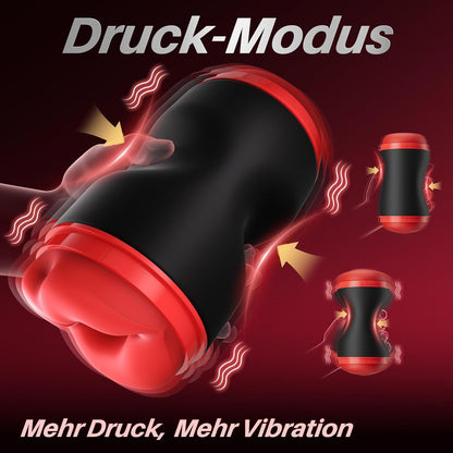 Elektrischer Masturbator Blowjob Taschenmuschi mit 9 Vibrationen & Druckmodus