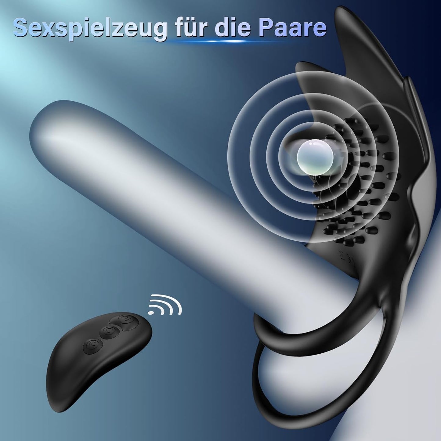 3 in1 Penisring Vibrator Sex Spielzeug Cockring Penis Ring 10 Vibrationen