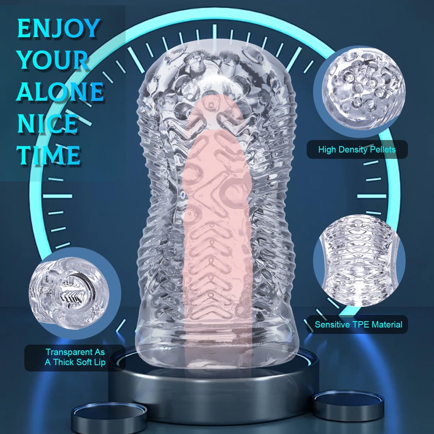 Jelly Handmatige Masturbatie Cup Super Adsorptie transparante penistrainer 