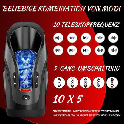 Cannon King Mini Elektrischer Masturbator Cup mit 10 Stoßmodi mit 10 Geschwindigkeitsstufen