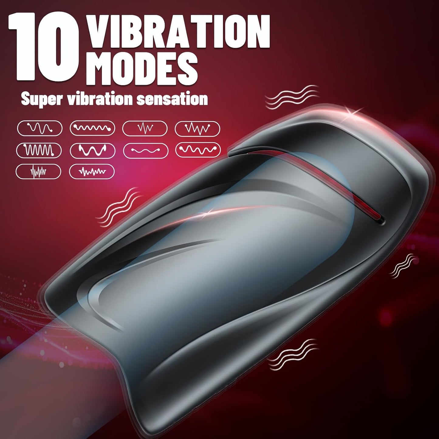 Freihändiger Penis Trainer Vibrator Eichelstimulator mit 10 Vibrationsmodi