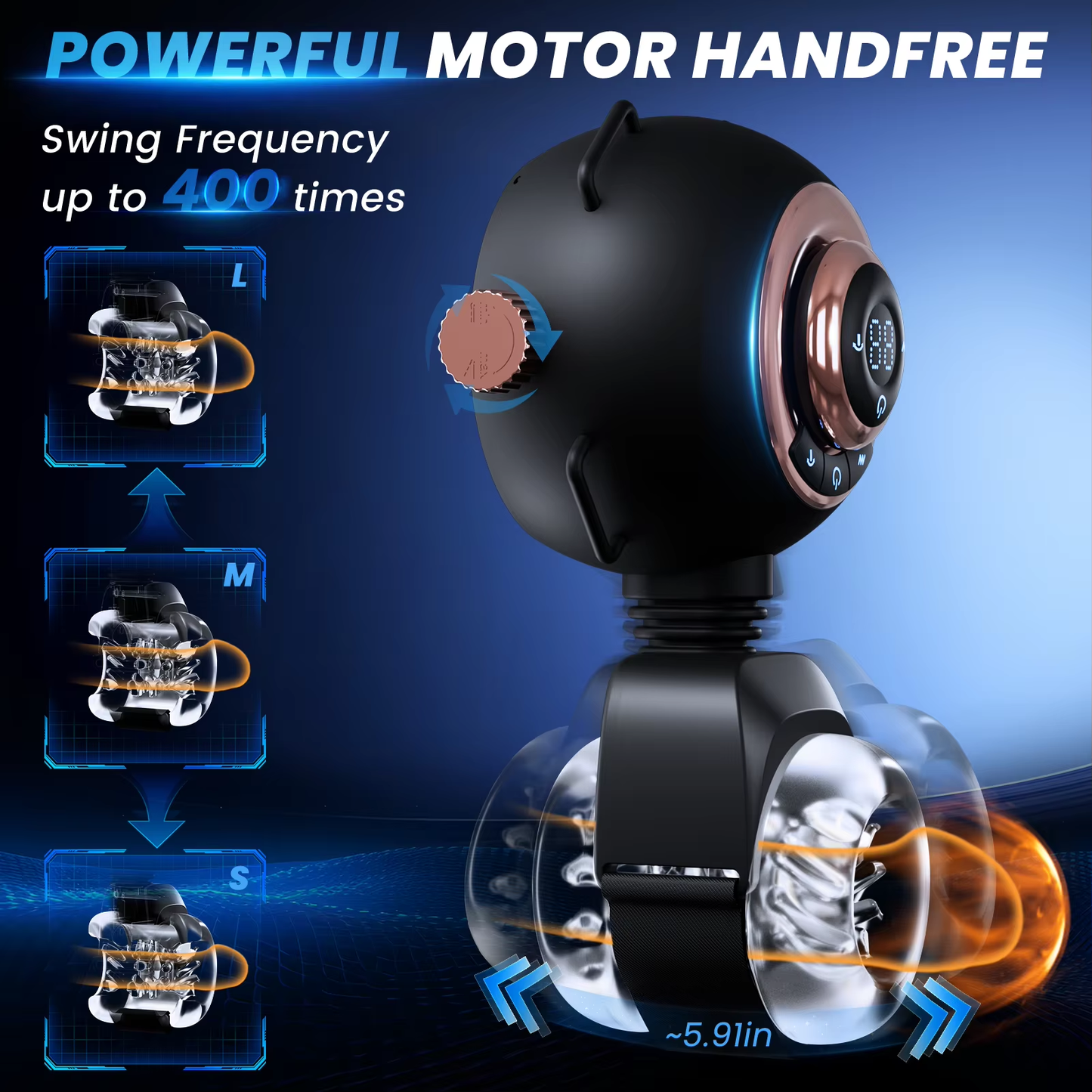 Strap-On Masturbator Sexmachine Stroker mit 9 Vibrationen & Schwingen & Stoßen