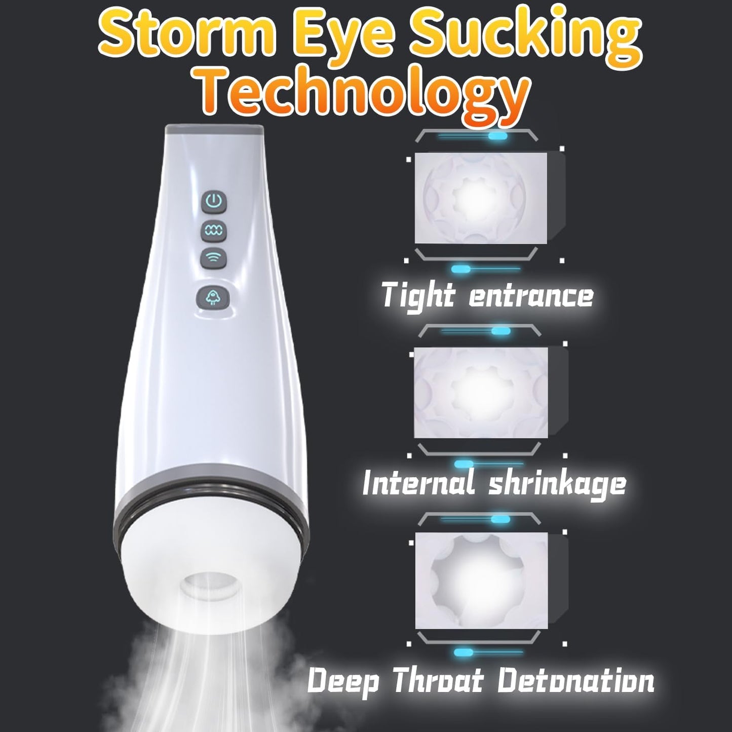 Elektrischer Masturbator Stroker Blowjob mit 7 Saug und 10 Vibrationsmodi