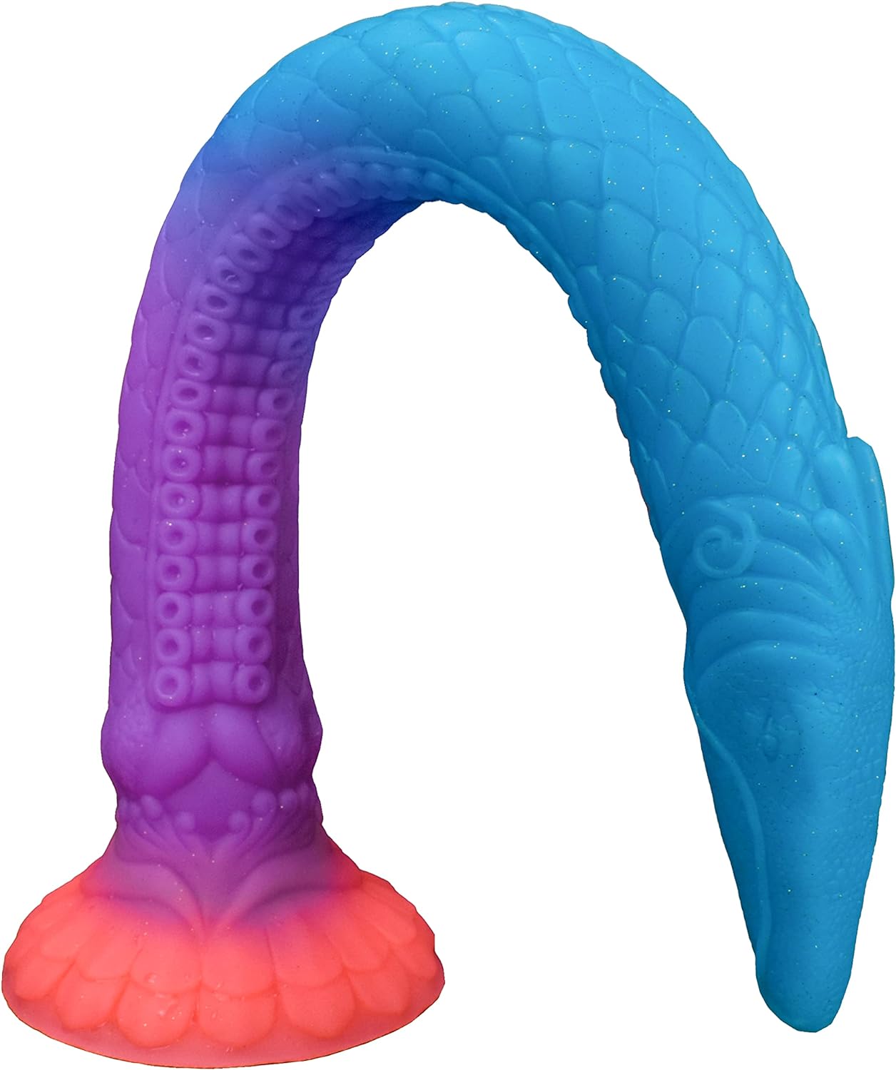 Leuchtender Analplug Super langer Tentakel Drachen Dildo Analdildo 45cm