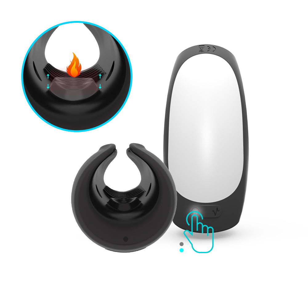 Elektrische Penis Trainer Vibratoren mit Pulsierendevibration & Elektrostimulation & Heizfunktion zum