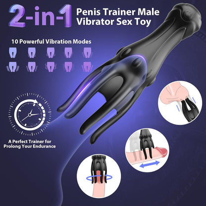 Penistrainer Vibrator Eichelstimulator Stroker Masturbator mit 10 Vibrationsmodi