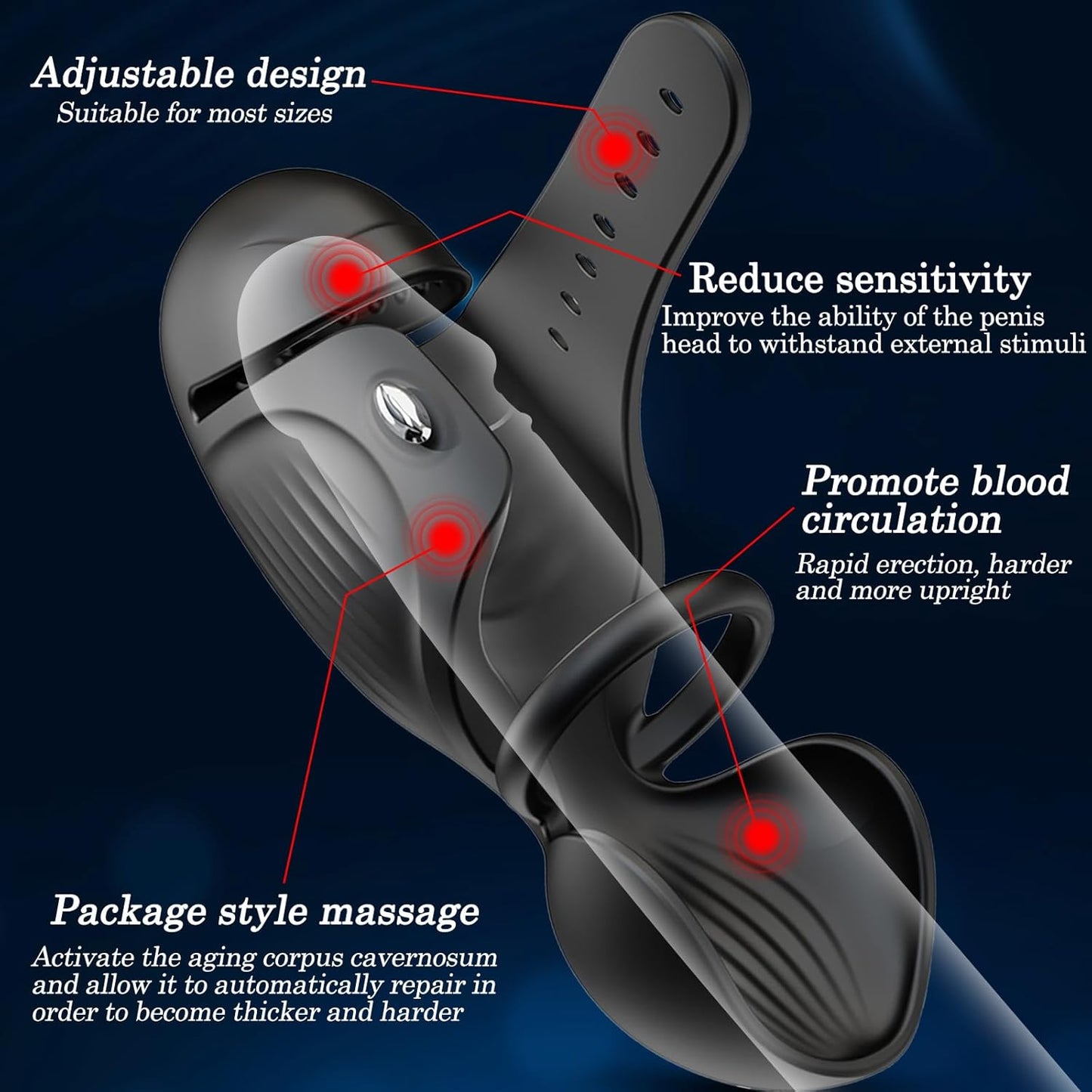 Elektrischer Penis Vibrator Masturbator Eichel Stimulator mit 9 Modi