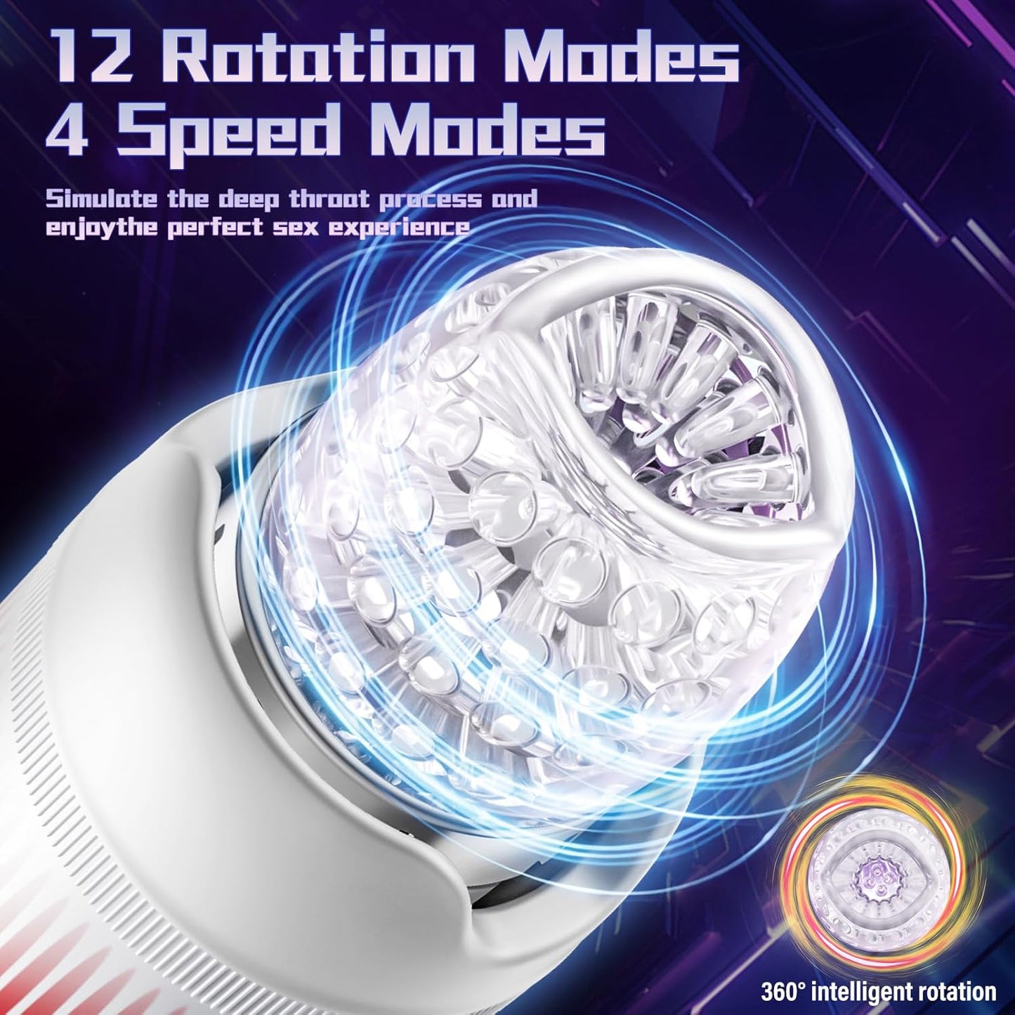 Automatischer Penistrainer Stroker Blowjob mit 12 Rotations und 4 Geschwindigkeitsmodi