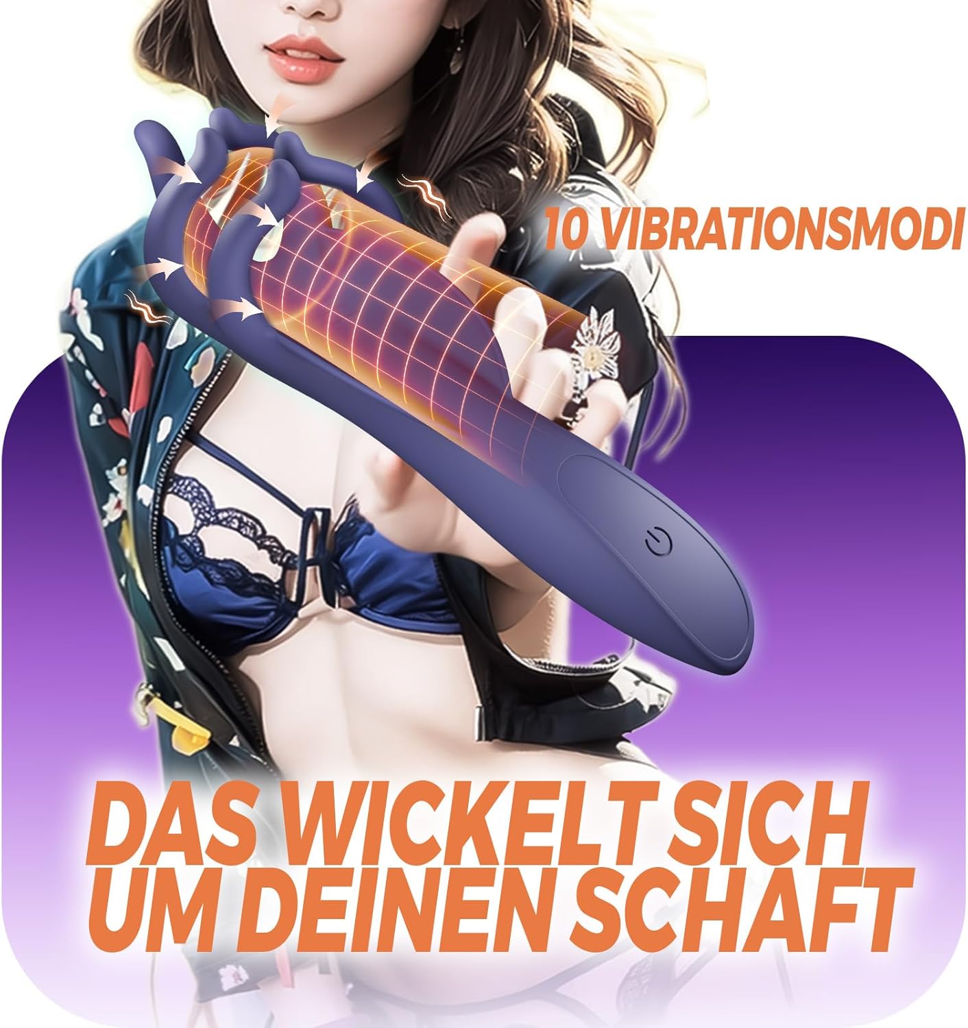 Elektrische masturbator eikelstimulator penisstimulator vibrator met 10 vibratiemodi 