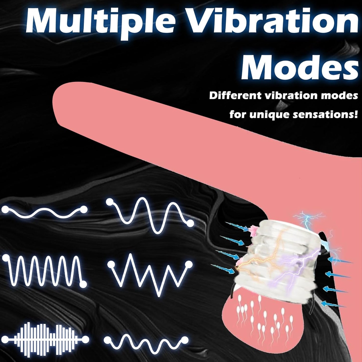 Hodenbondage Elektroschock BDSM Penisring mit 4 Elektroschockmodi
