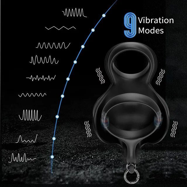 Hodenmassagegerät Penistrainer Vibrator Stimulator Masturbator mit 9 Vibrationsmodi