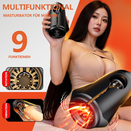 App-gesteuerter Penis Trainer Blowjob Eichelstimulator mit 9 Rotations und Vibrationsmodi