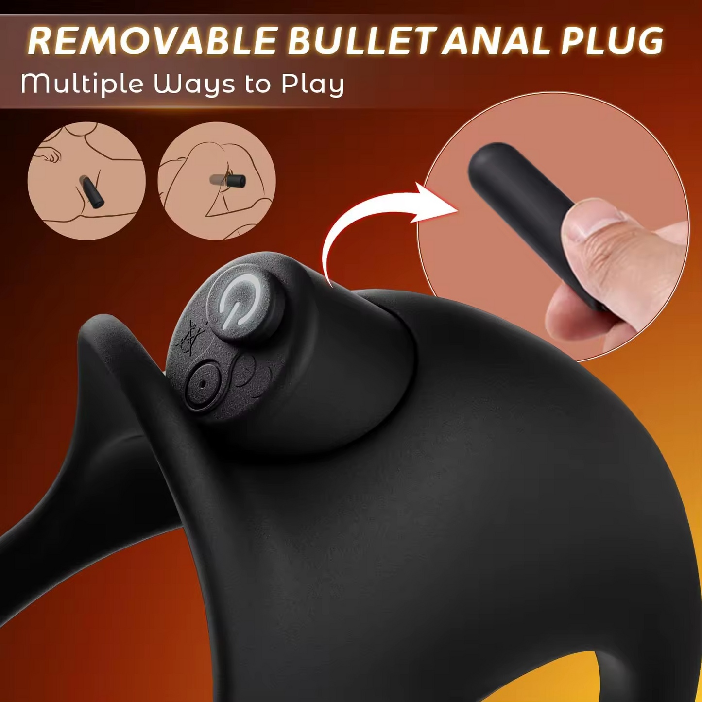 Analvibrator Prostatamassagegerät Penistrainer Cockring mit 4 Stimulations