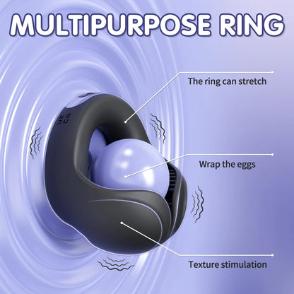 2 IN 1 Extrem Vibrierender Penisring Massagegerät mit 10 Vibrationsmodi