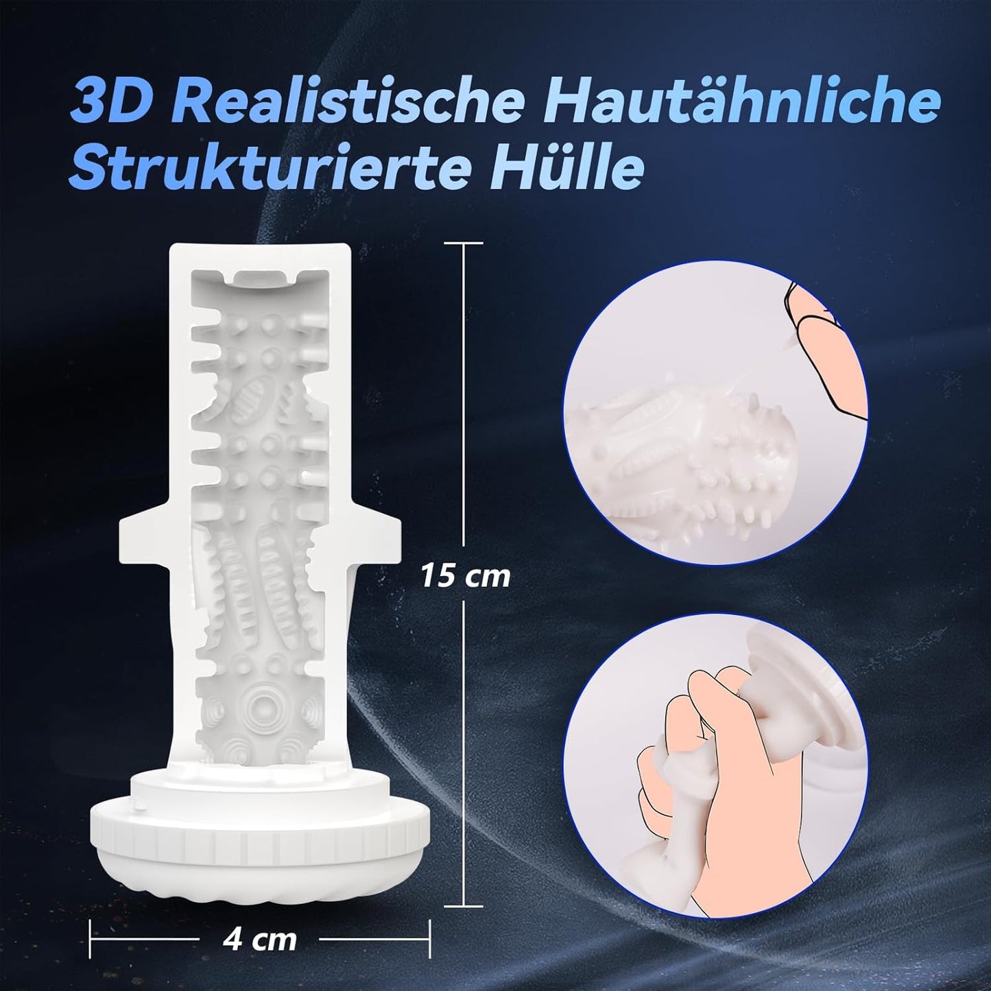 Automatische Masturbator Cup mit 4-Frequenz Push Funktion &  7 Frequenz Vibration